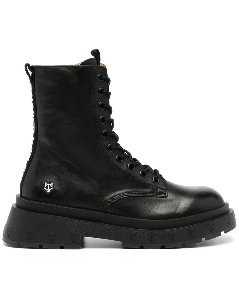 Naked Wolfe Stiefeletten mit Logo-Streifen - Schwarz Schwarz