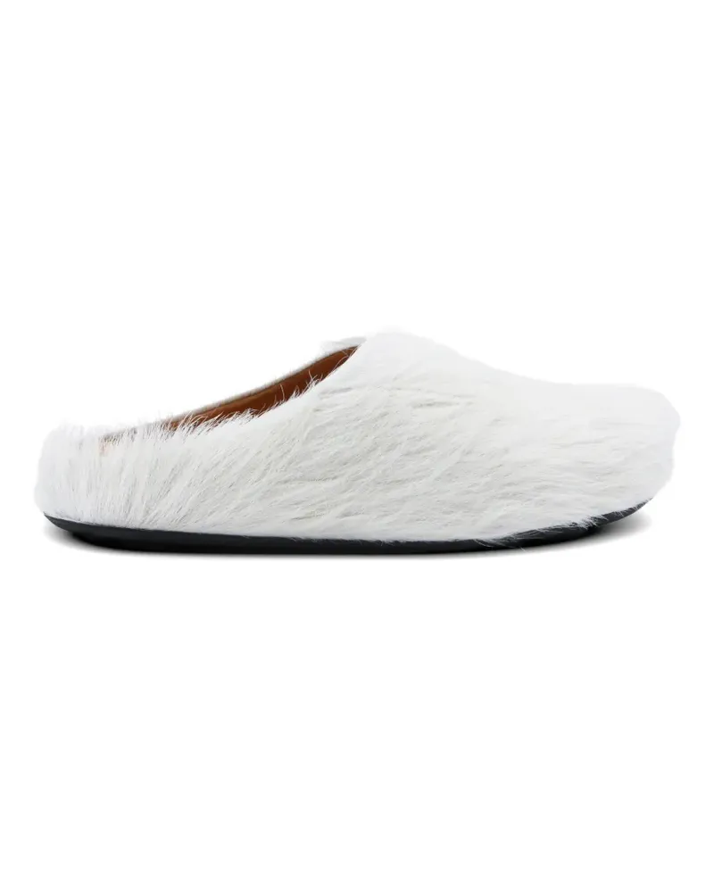 Marni Fussbett fuzzy sandals - Weiß Weiß