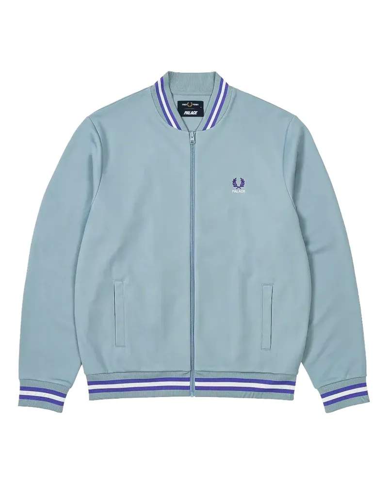 PALACE x Fred Perry logo-embroidered track jacket - Blau Blau