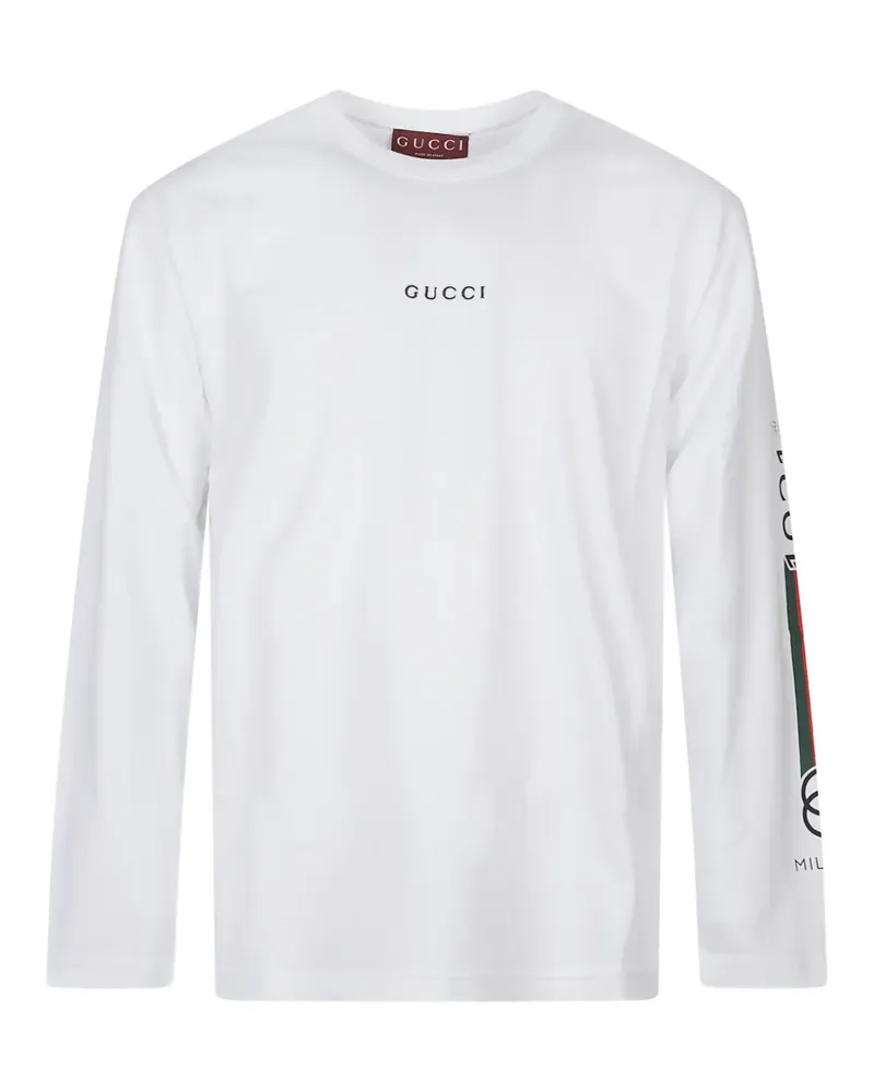 Gucci logo-print long-sleeve T-shirt - Weiß Weiß