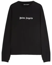 Palm Angels Langarmshirt mit Logo-Stickerei Schwarz