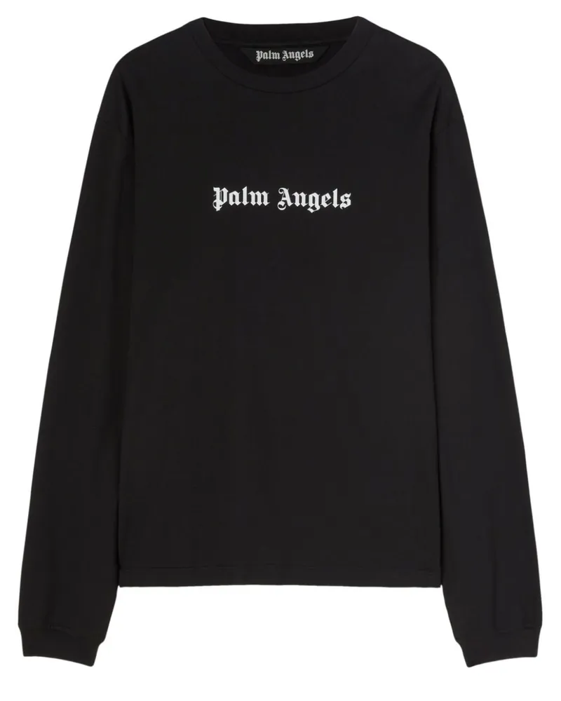 Palm Angels Langarmshirt mit Logo-Stickerei - Schwarz Schwarz