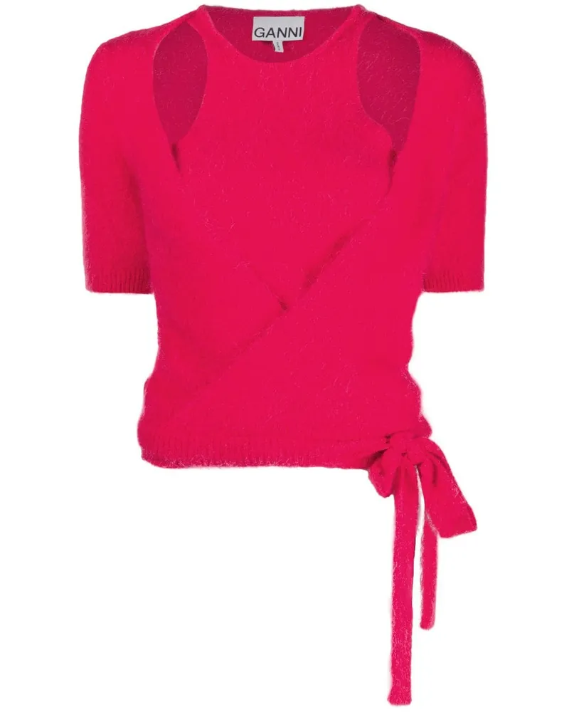 Ganni Strickoberteil im Layering-Look - Rosa Rosa