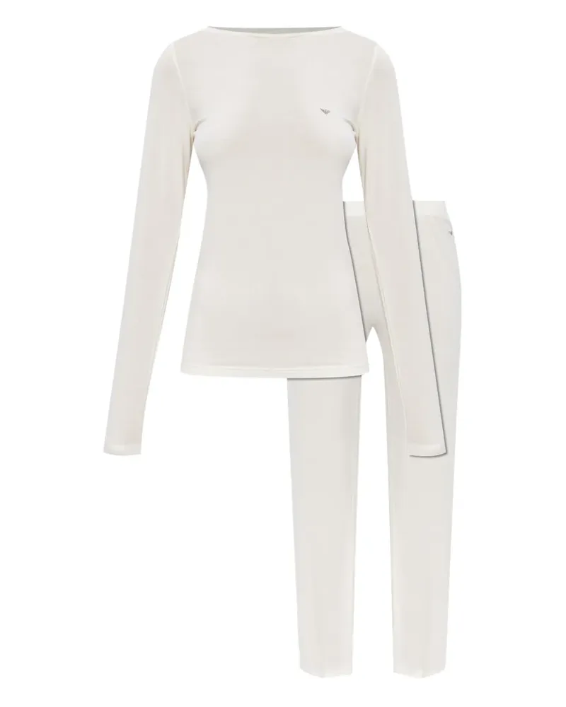 Emporio Armani Pyjama mit Logo - Nude Nude