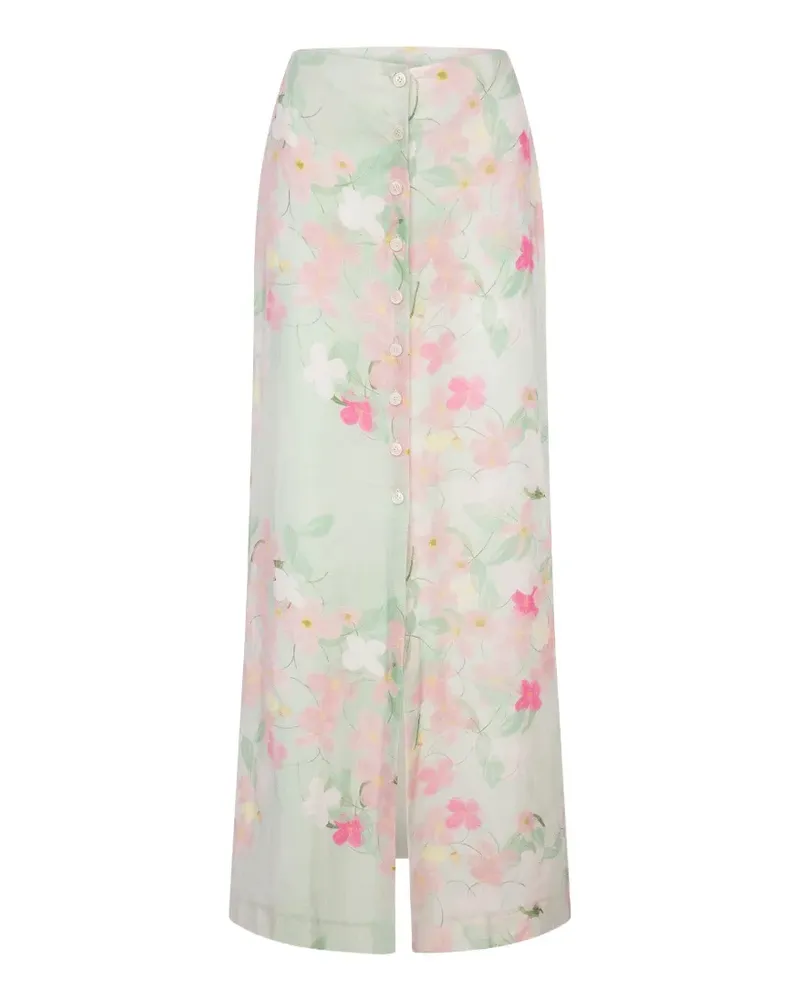 BERNADETTE Carmen floral-print maxi skirt - Grün Grün
