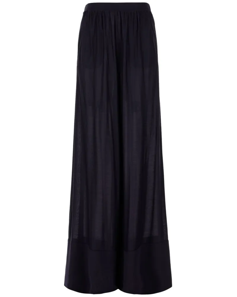 Malo Semi-transparente Palazzohose - Schwarz Schwarz