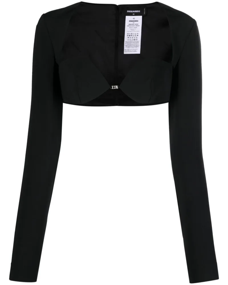 Dsquared2 Langärmeliges Cropped-Oberteil - Schwarz Schwarz