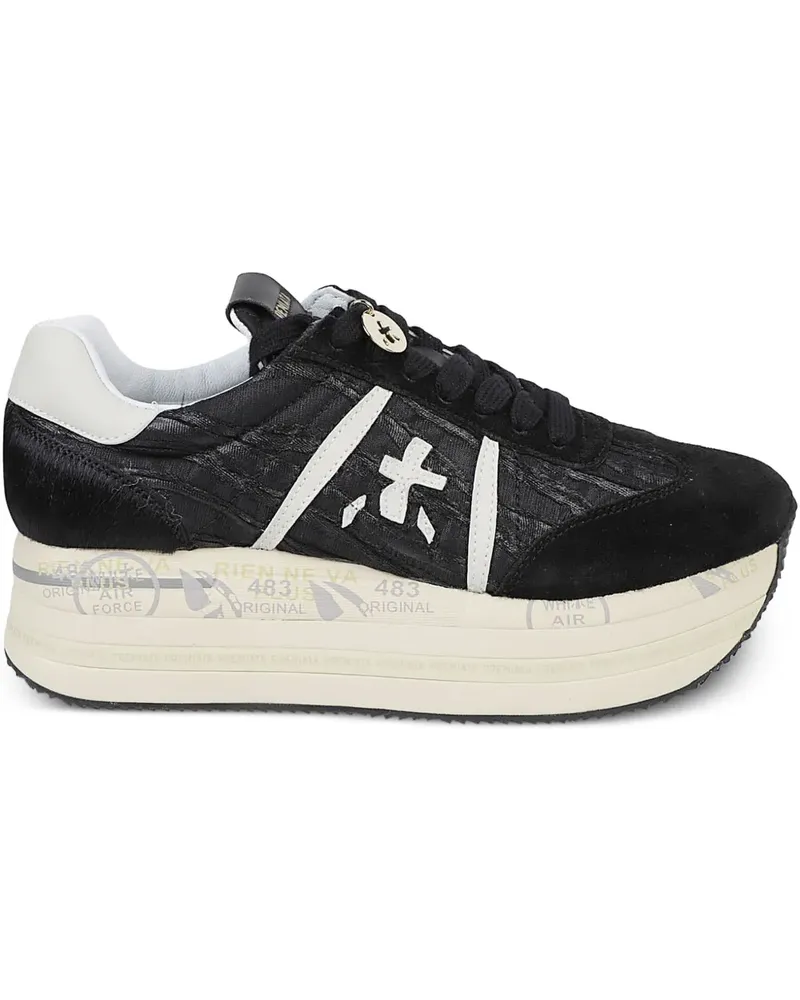 Premiata Sneakers mit Plateau - Schwarz Schwarz