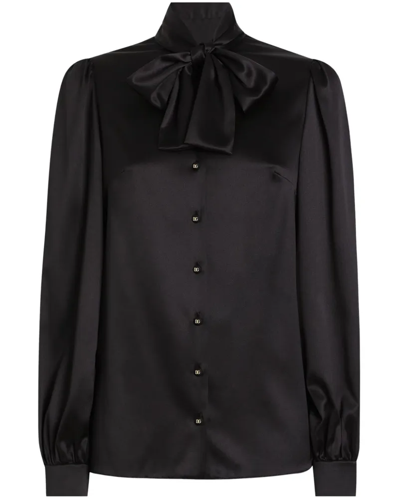 Dolce & Gabbana Hemd aus Satin - Schwarz Schwarz