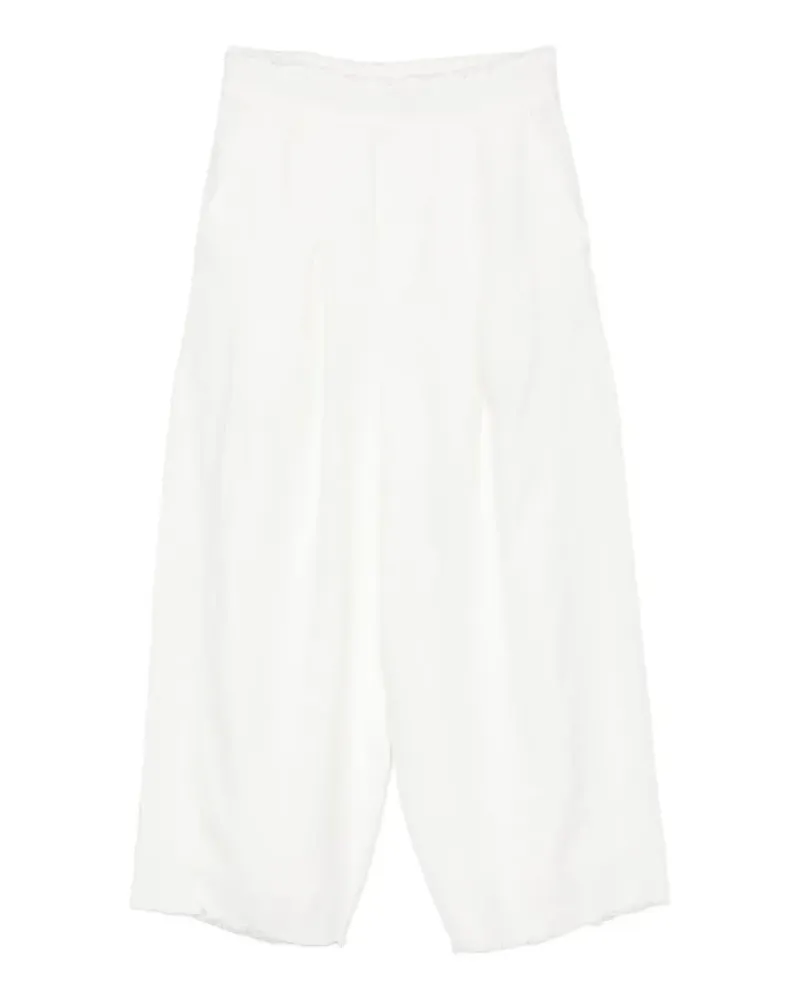 Osklen pleated frayed-hem linen trousers - Weiß Weiß