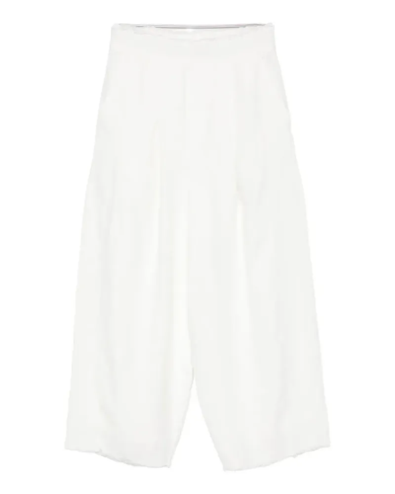 Osklen pleated frayed-hem linen trousers - Weiß Weiß