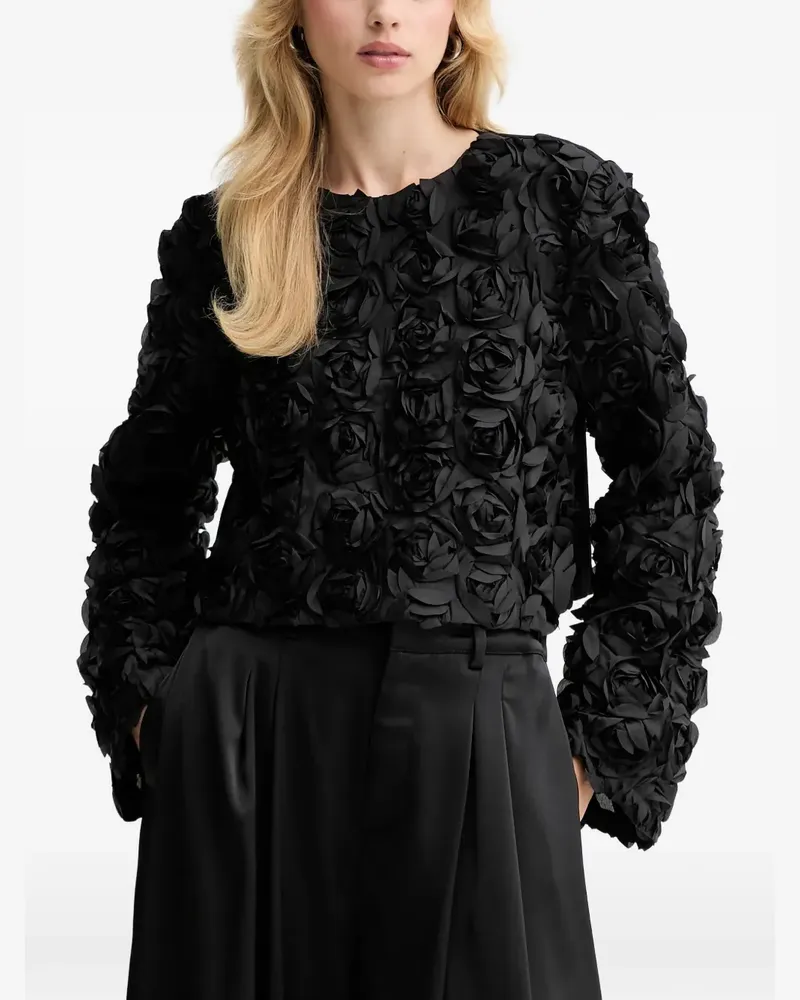Gestuz GZingrid rose appliqué top - Schwarz Schwarz