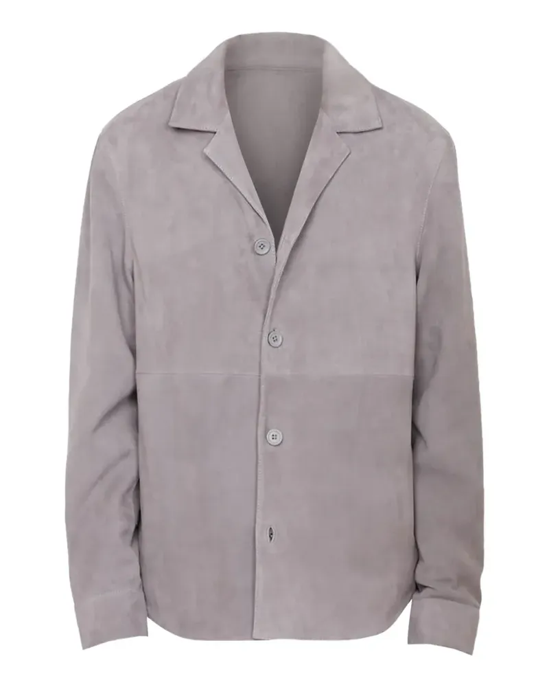 Officine Generale Julien suede overshirt - Grau Grau