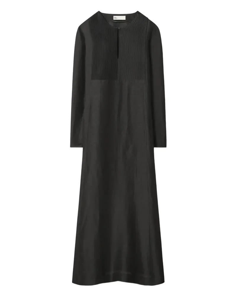 Tory Burch pleated-panel caftan - Schwarz Schwarz