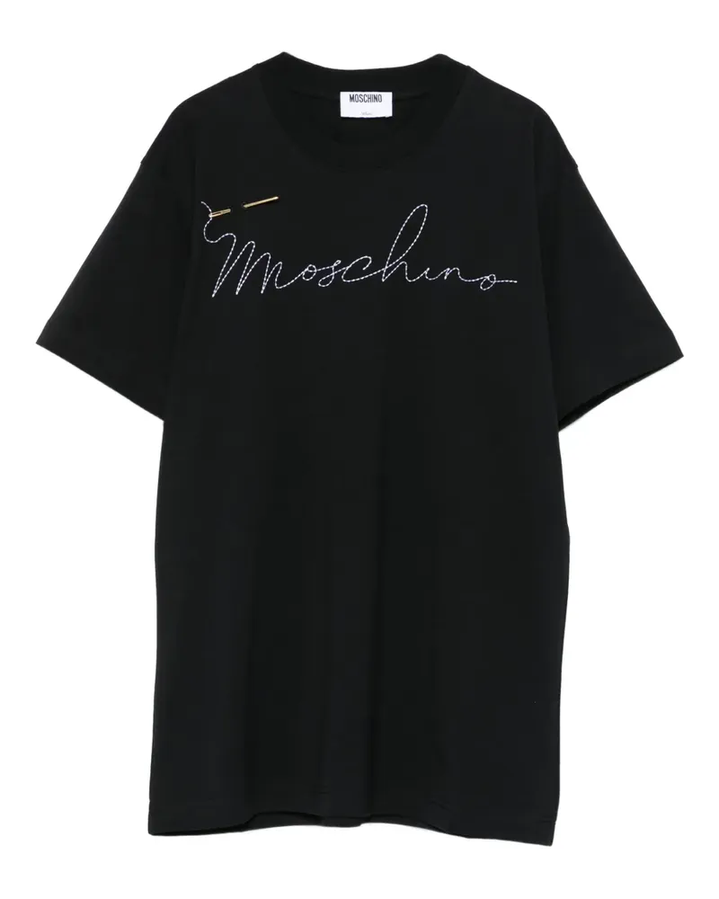 Moschino T-Shirt mit Stickerei - Schwarz Schwarz