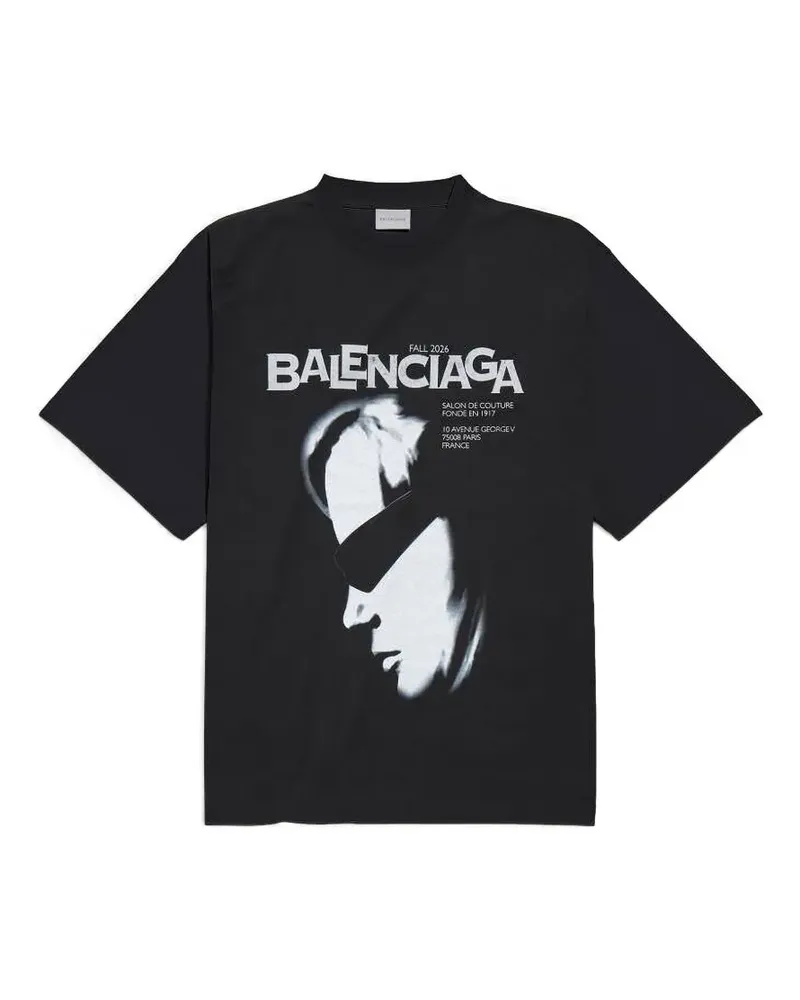 Balenciaga Lady in Shades T-Shirt mit grafischem Print - Schwarz Schwarz