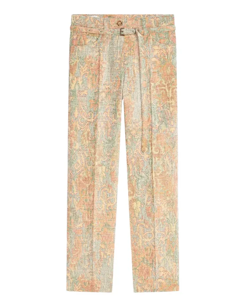 Dries van Noten Slim-Leg-Hose aus Jacquard - Nude Nude