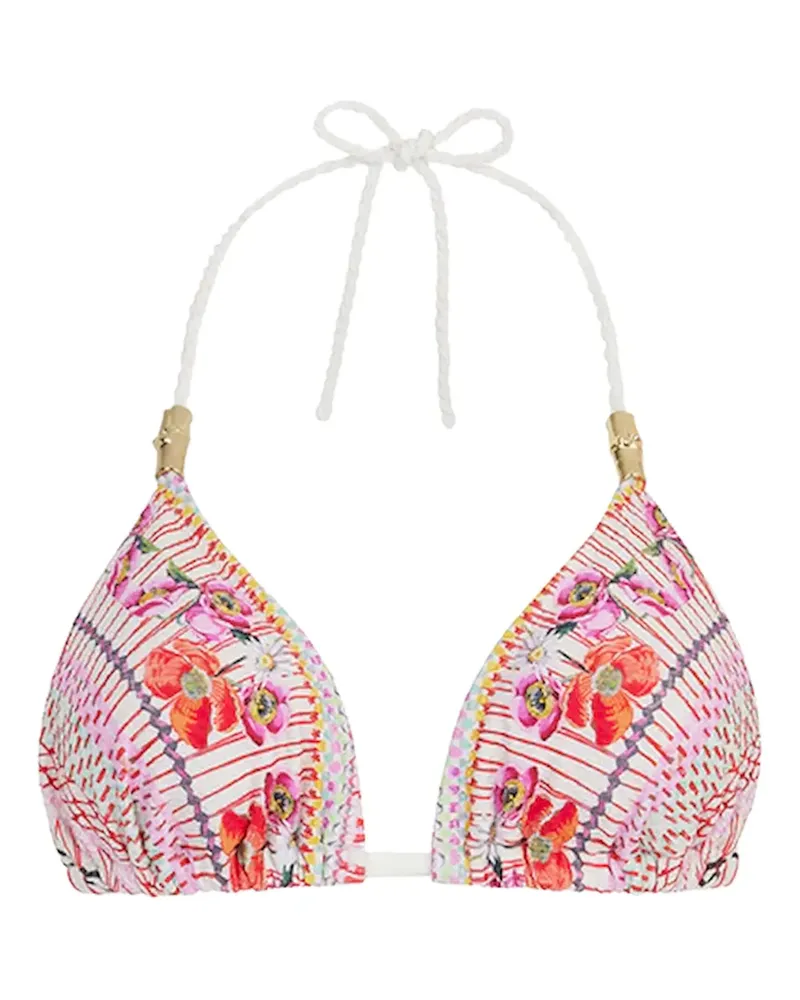 Temperley London Pomegranate Triangel-Bikinioberteil mit Blumen - Rosa Rosa