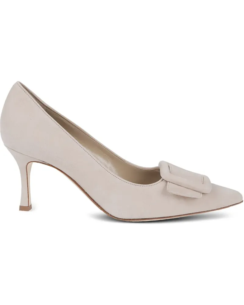 Manolo Blahnik Pumps aus Leder - Nude Nude