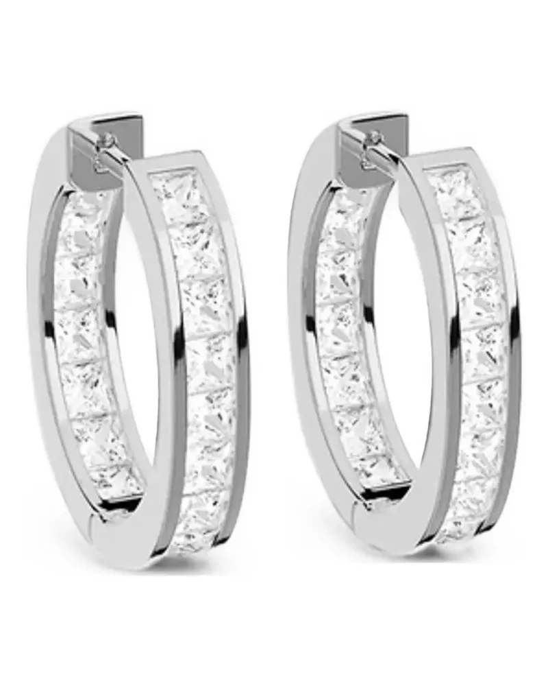 APM Monaco Monaco crystal-embellished hoop earrings - Weiß Weiß