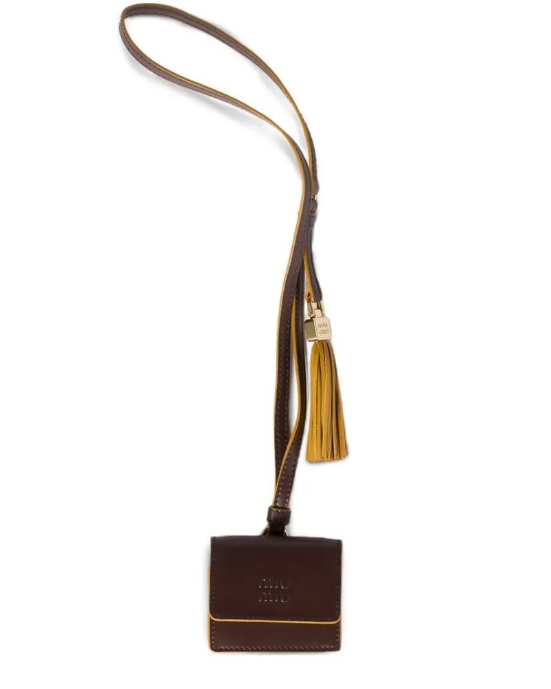 Miu Miu Anhänger mit Logo-Prägung - Braun Braun