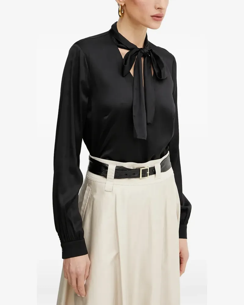 Fracomina pussy-bow long-sleeve top - Schwarz Schwarz