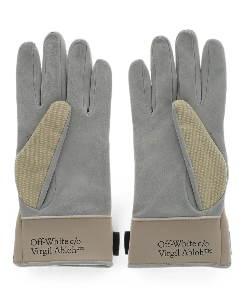 OFF-WHITE leather gloves Lunar with ripped detail - Nude Nude