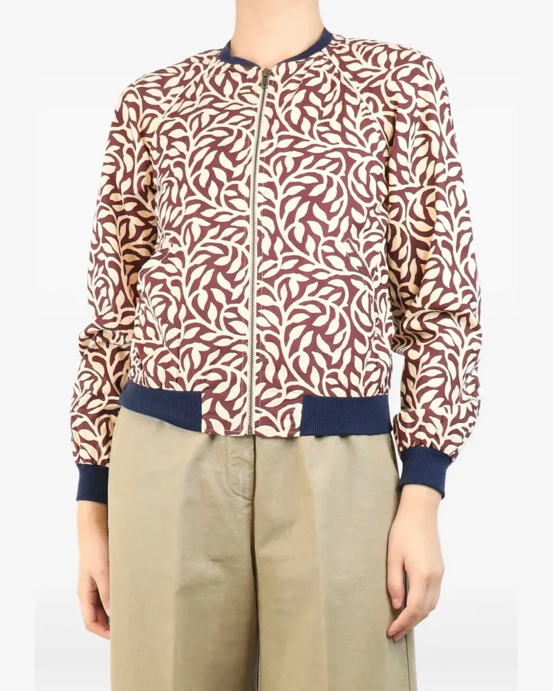 Soeur Bomberjacke mit Blatt-Print - Rot Rot