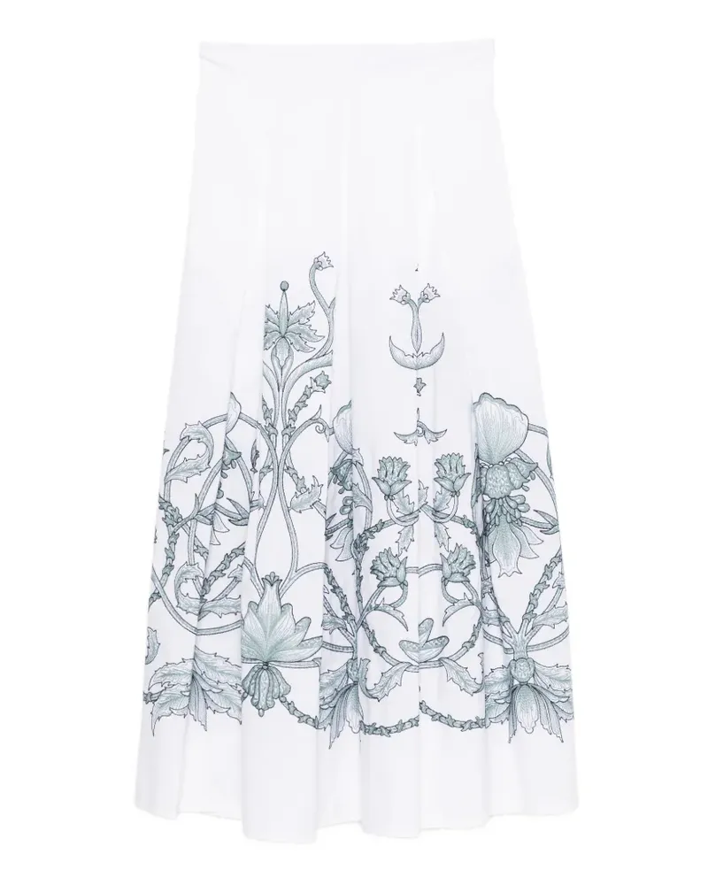 Eleventy Rock mit Blumen-Print - Weiß Weiß