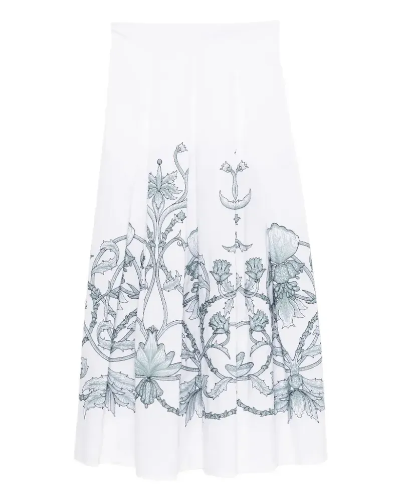 Eleventy Rock mit Blumen-Print - Weiß Weiß