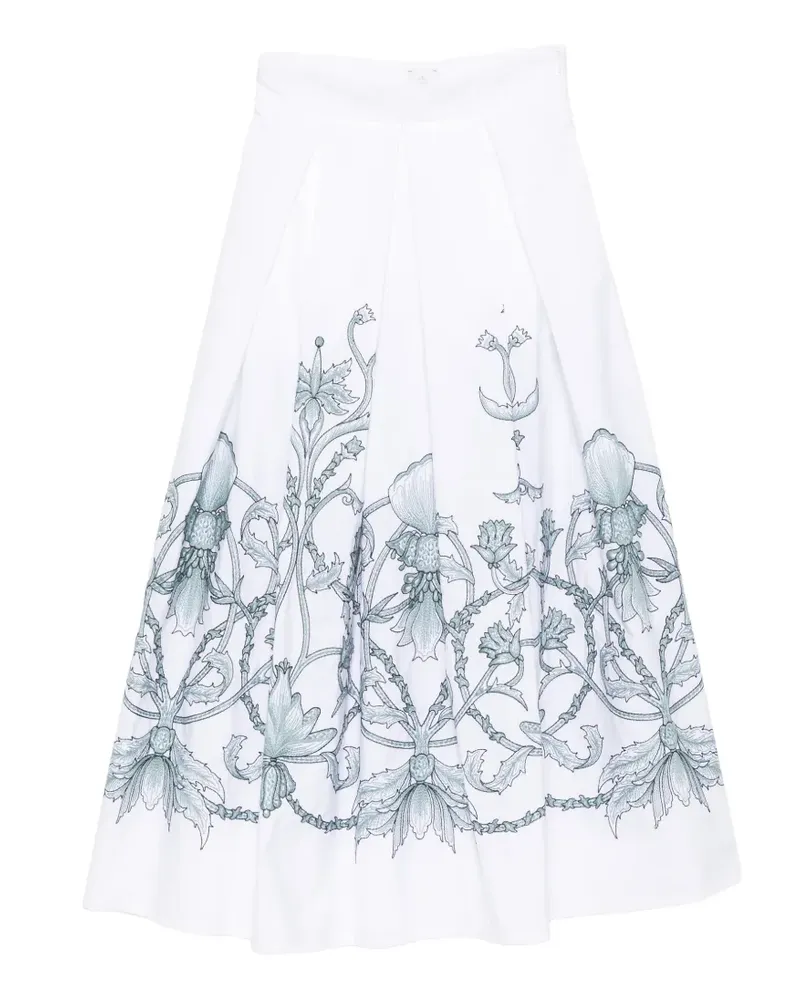 Eleventy Rock mit Blumen-Print - Weiß Weiß
