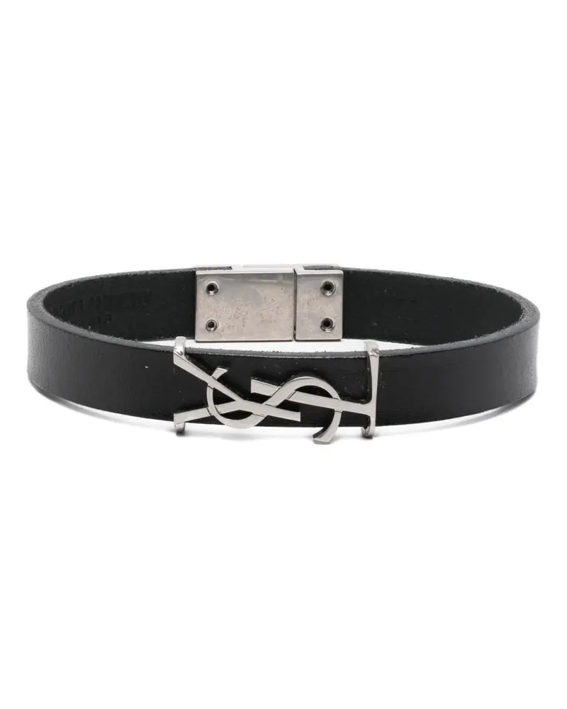 Saint Laurent Cassandre logo bracelet - Schwarz Schwarz