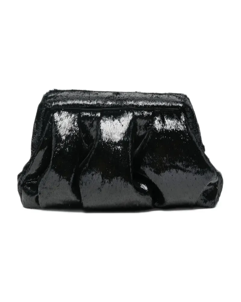 THEMOIRÈ Athena faux-fur clutch bag - Schwarz Schwarz