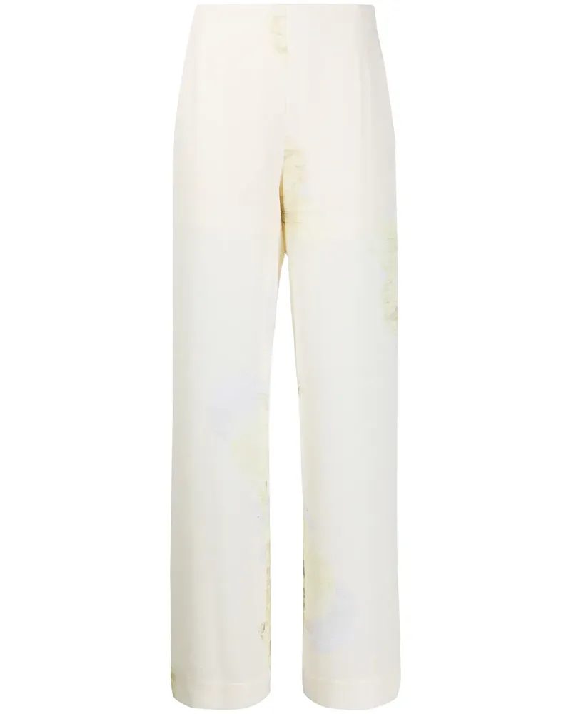 Baum und Pferdgarten Hose mit Blumen-Print - Gelb Gelb