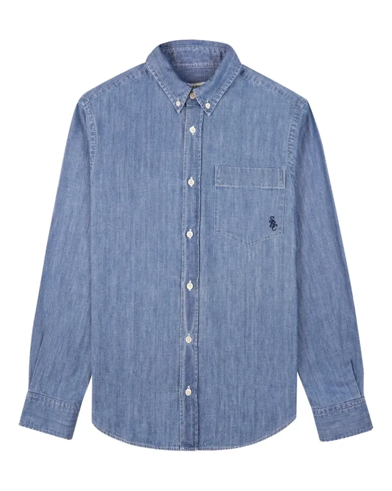 SPORTY & RICH SRC buttoned chest-pocket shirt - Blau Blau