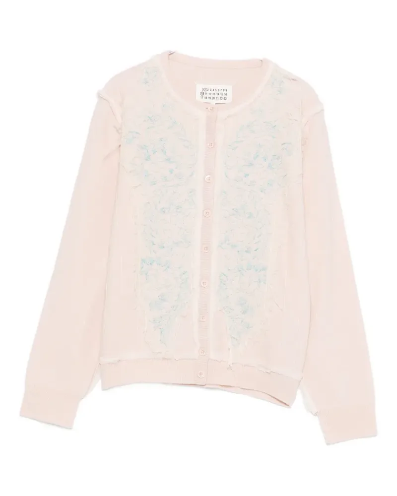 Maison Margiela Cardigan mit Blumenstickerei - Rosa Rosa