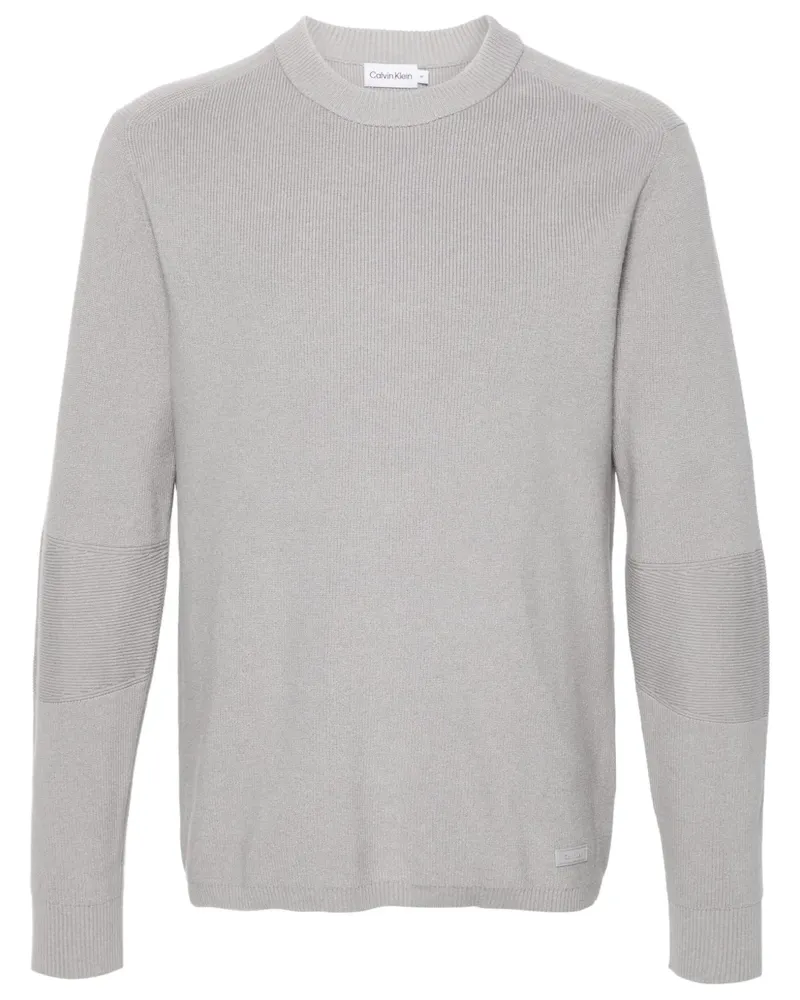 Calvin Klein Fein gestrickter Pullover - P8N Silver Sconce P8n