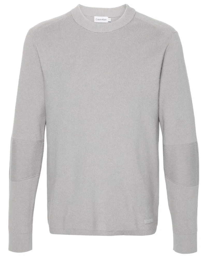 Calvin Klein Fein gestrickter Pullover - P8N Silver Sconce P8n