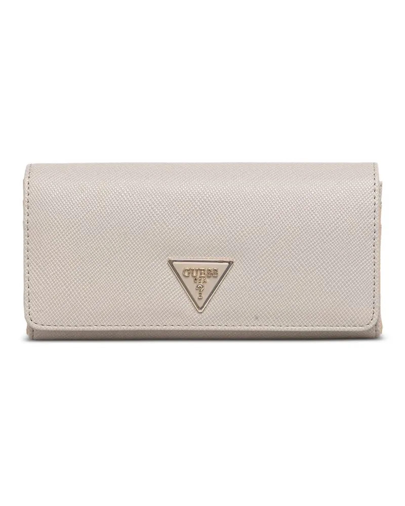 Guess Laurel logo-plaque saffiano-effect wallet - Nude Nude