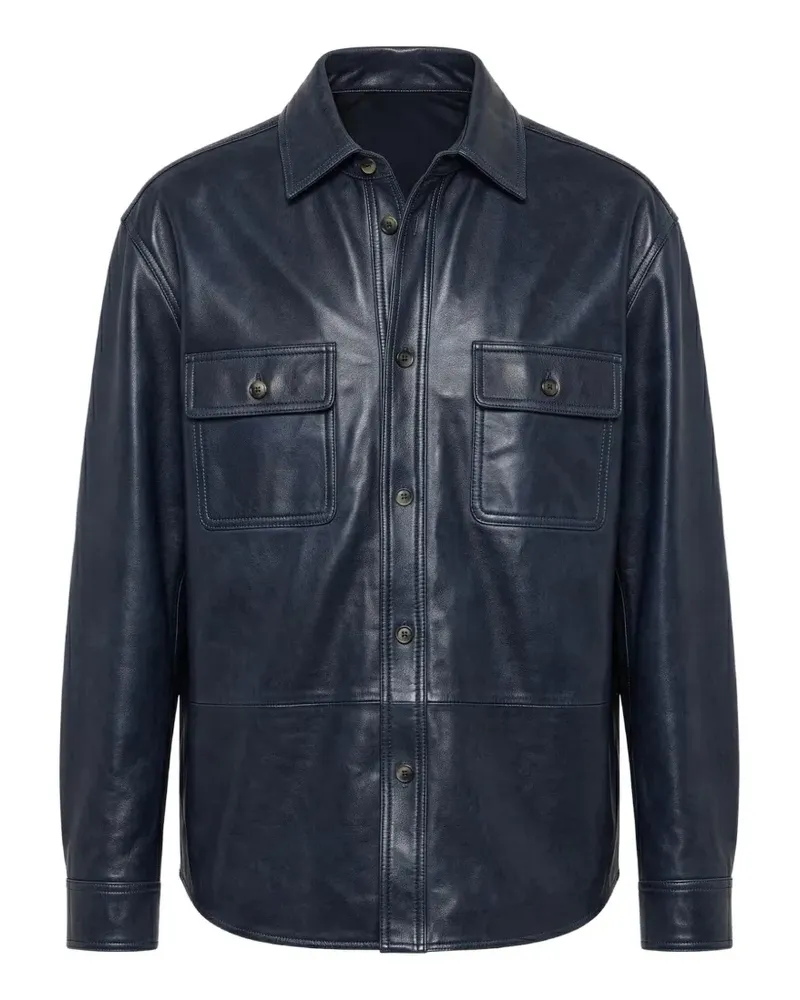 Loewe Hemdjacke mit Tasche - Blau Blau
