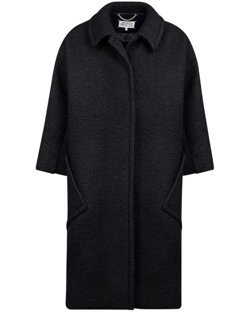 Maison Margiela Bouclé-Mantel - Schwarz Schwarz