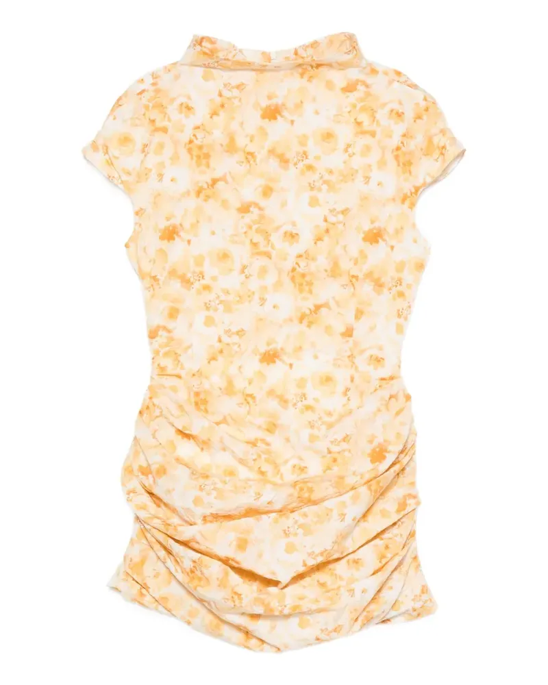Magda Butrym floral-print ruched mini dress - Gelb Gelb