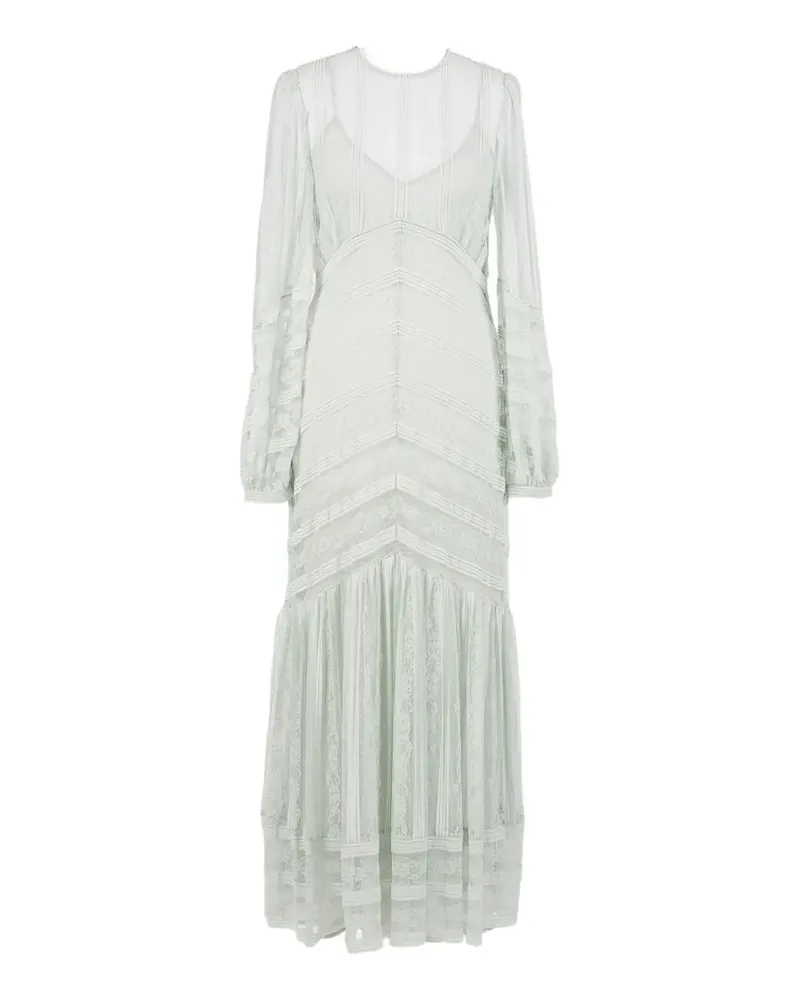 Twin-Set striped lace long-sleeve dress - Blau Blau