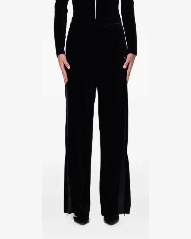 Emporio Armani chenille straight-leg pants - Schwarz Schwarz
