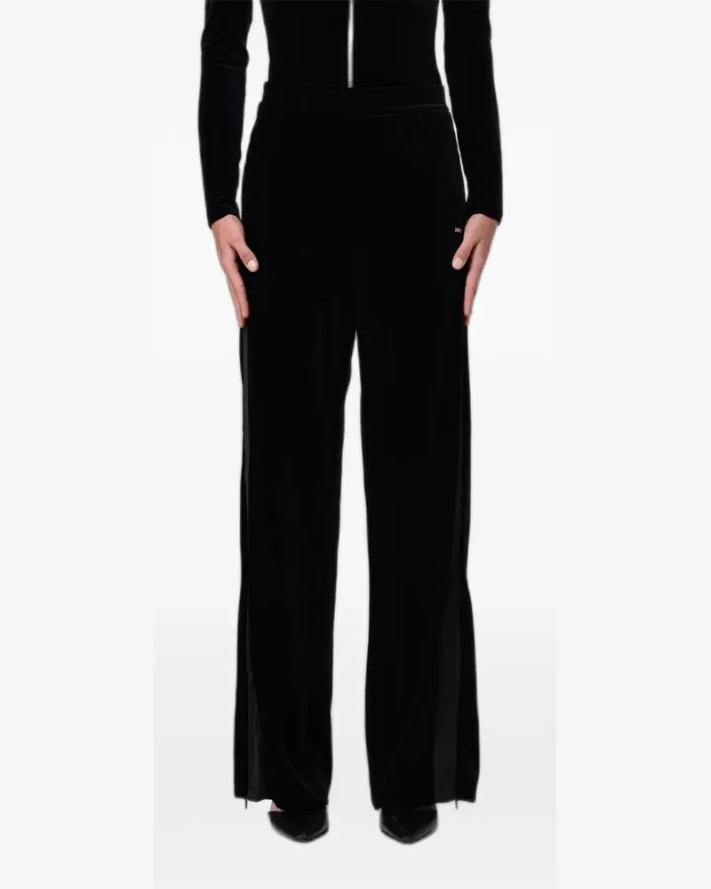 Emporio Armani chenille straight-leg pants - Schwarz Schwarz