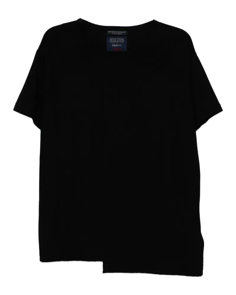 Yohji Yamamoto T-Shirt mit Einsätzen - Schwarz Schwarz