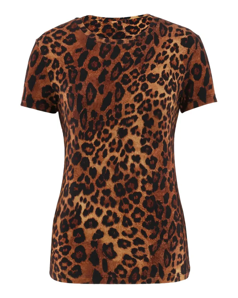 L'Agence Ressi leopard-print T-shirt - Braun Braun