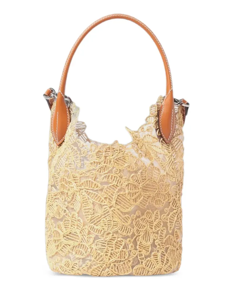 Ermanno Scervino Shopper mit Blumenstickerei - Nude Nude