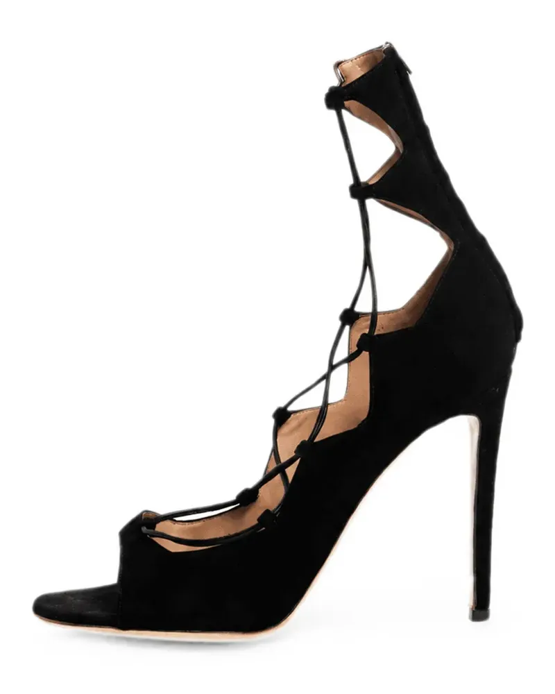 Gianvito Rossi Lace-up suede sandals - Schwarz Schwarz