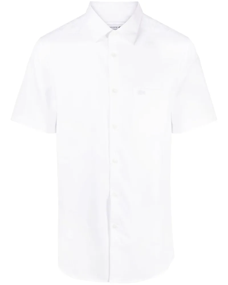 Lacoste Hemd mit Logo-Stickerei - Weiß Weiß